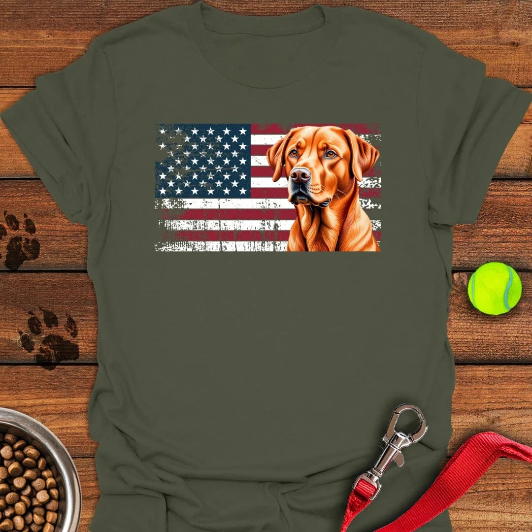 Fox Red Labrador USA Flag T-Shirt Silly Dog Clothes Funny Presents For Dogs