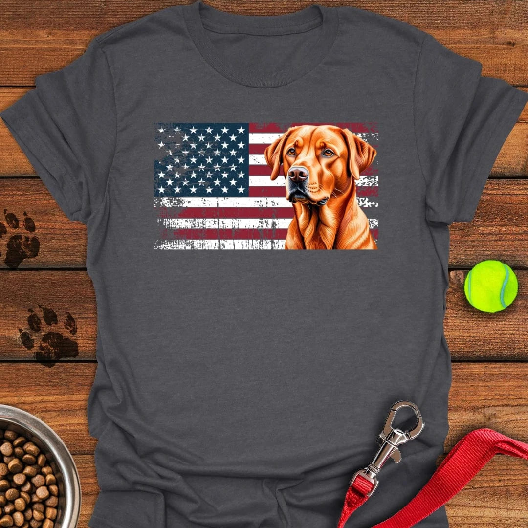 Fox Red Labrador USA Flag T-Shirt Silly Dog Clothes Funny Presents For Dogs