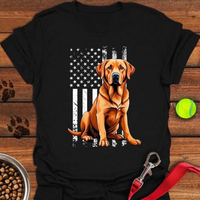 Fox Red Labrador USA T-Shirt Patriotic Shirt Labrador Owner Gifts