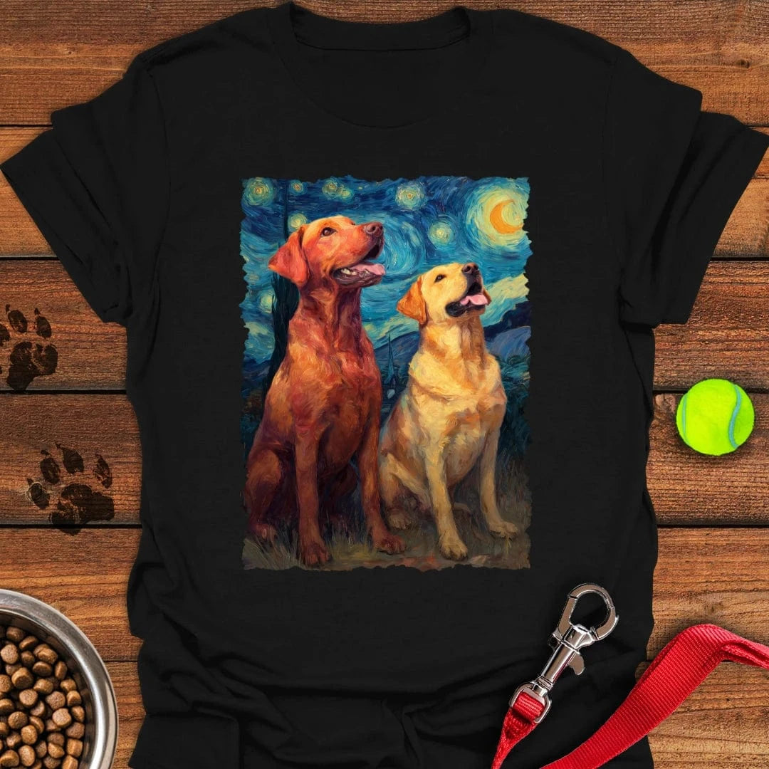 Fox Red & Yellow Labrador Starry Night T-Shirt Silly Dog Apparel Awesome Mother's Day Gifts For Mom
