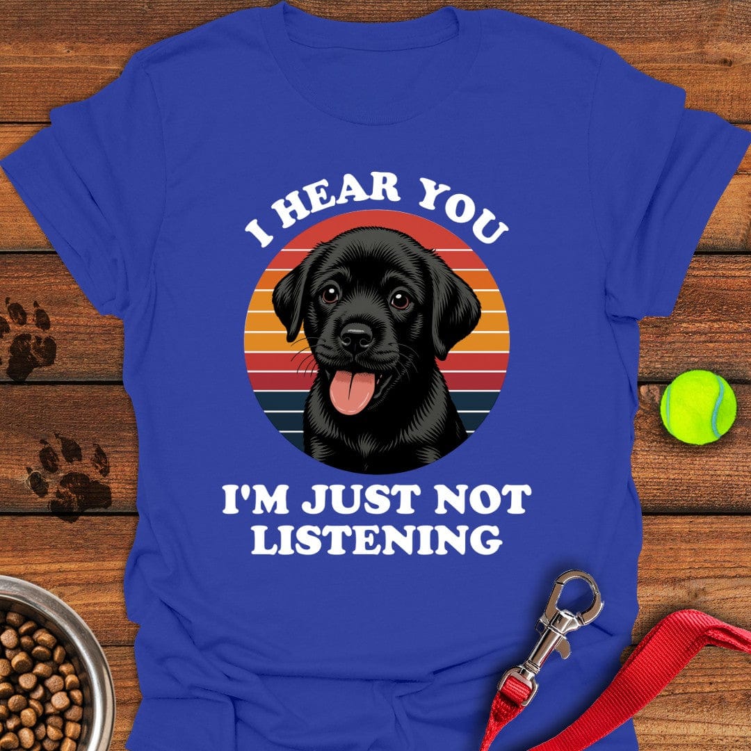 Funny Black Labrador Puppy T-Shirt Lazy Dog Apparel Good Gifts For Mom