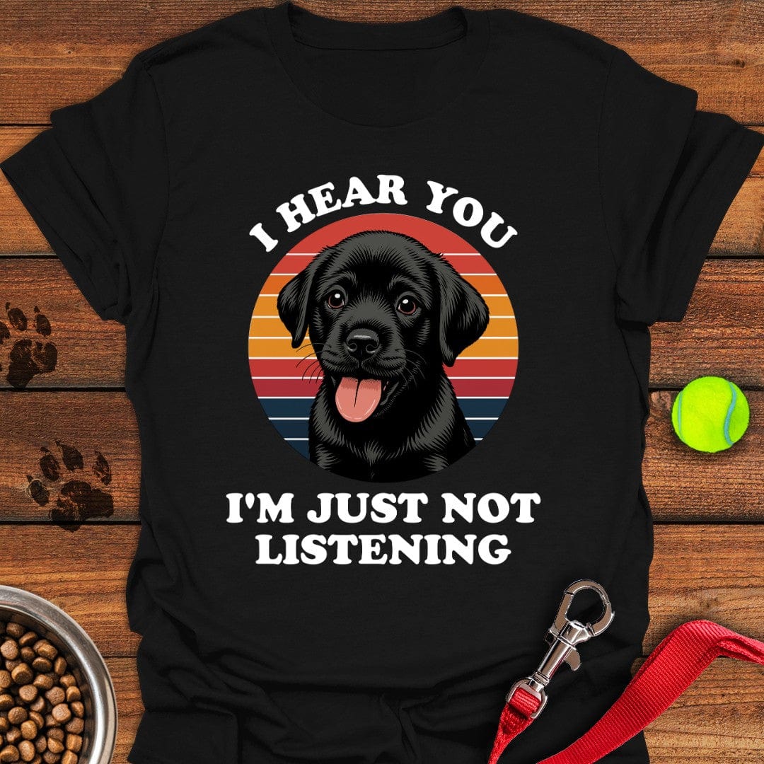 Funny Black Labrador Puppy T-Shirt Lazy Dog Apparel Good Gifts For Mom