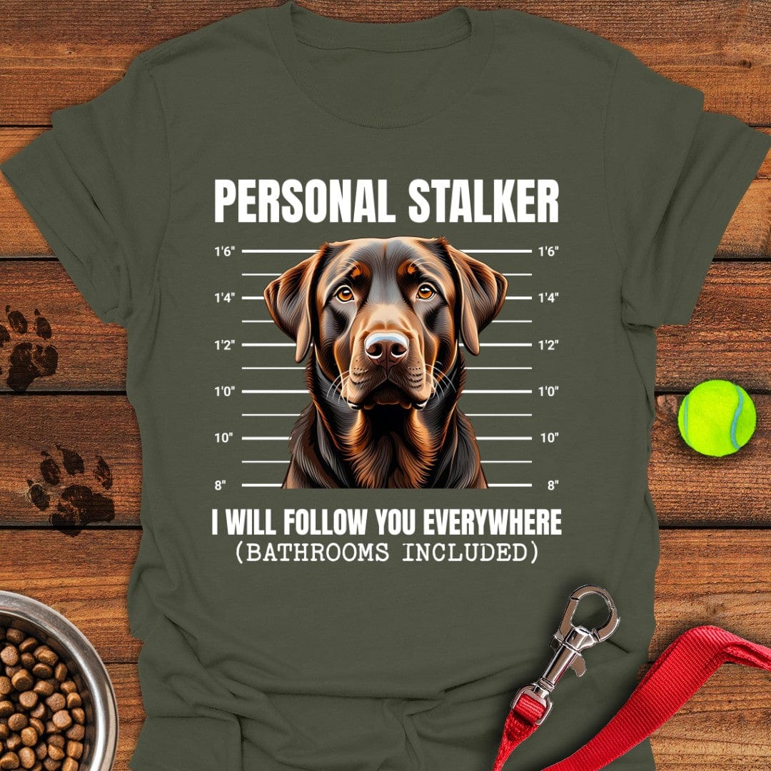 Funny Chocolate Labrador Mugshot T-Shirt Lucky Dog Clothes Father Daughter Gifts