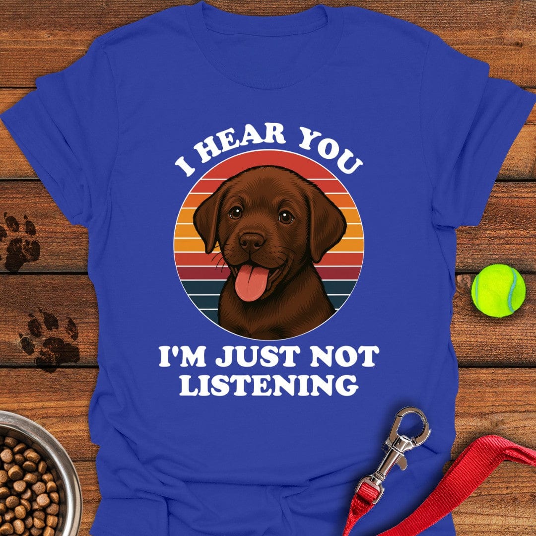 Funny Chocolate Labrador Puppy T-Shirt Silly Dog Apparel Dog And Owner Gift Ideas