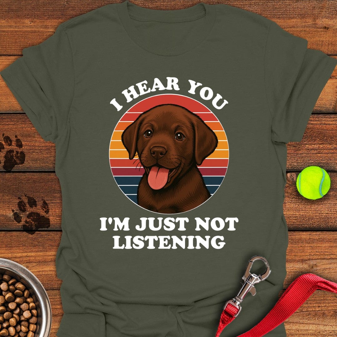Funny Chocolate Labrador Puppy T-Shirt Silly Dog Apparel Dog And Owner Gift Ideas