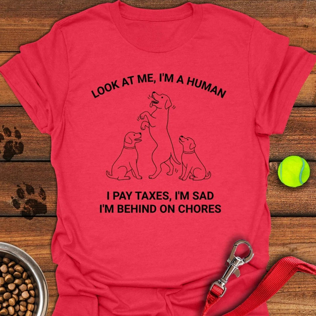 Funny Labrador Human Meme T-Shirt Lucky Dog Clothing Gifts For Dog Lovers People