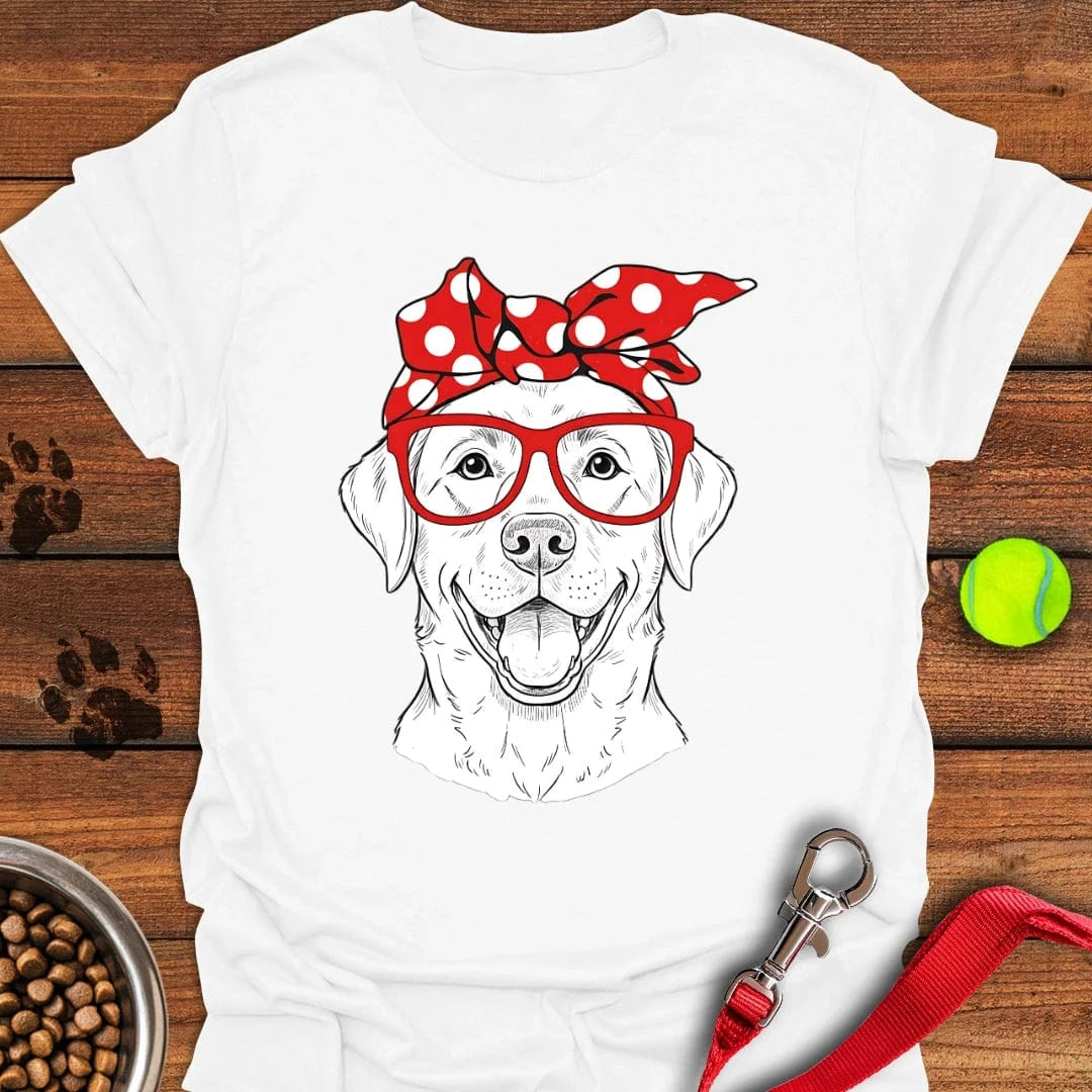 Funny Labrador Red Glasses T-Shirt Sleepy Dog Clothing Dog Mom Mother's Day Gifts