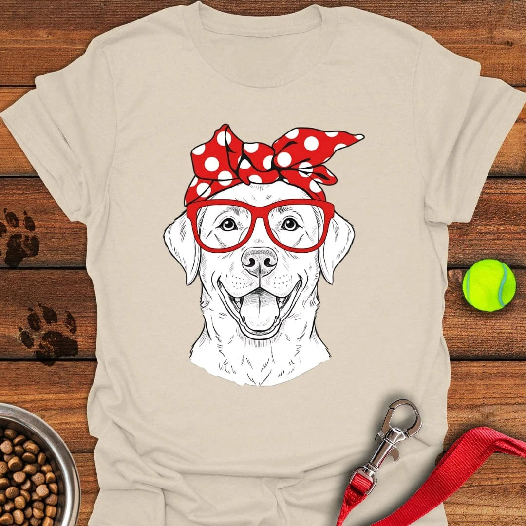 Funny Labrador Red Glasses T-Shirt Sleepy Dog Clothing Dog Mom Mother's Day Gifts