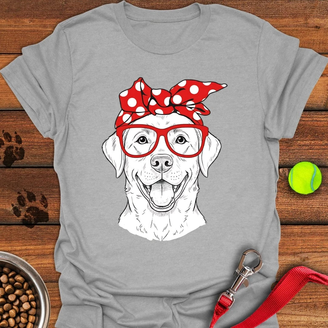 Funny Labrador Red Glasses T-Shirt Sleepy Dog Clothing Dog Mom Mother's Day Gifts