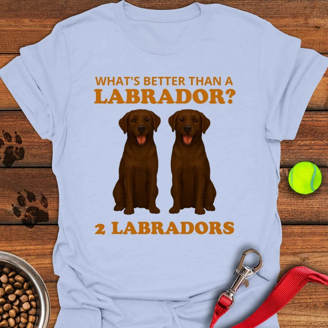 Funny Two Chocolate Labradors T-Shirt Fluffy Dog Clothing Great Father's Day Gifts