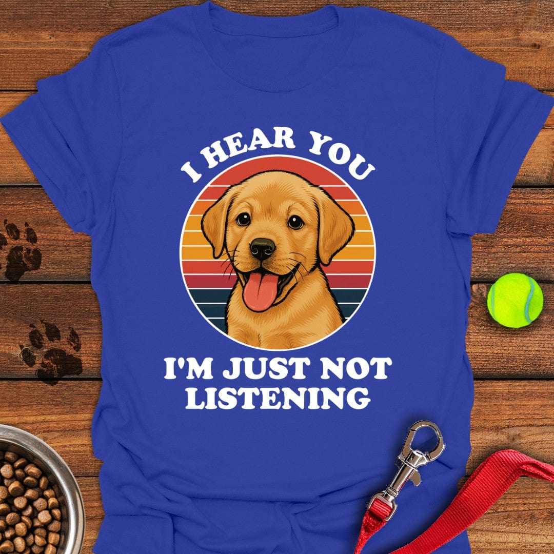 Funny Yellow Labrador Puppy T-Shirt Lazy Dog Clothes Best Gifts For Dog Lovers