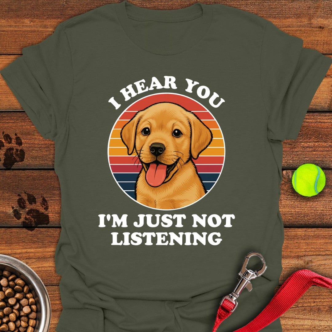 Funny Yellow Labrador Puppy T-Shirt Lazy Dog Clothes Best Gifts For Dog Lovers