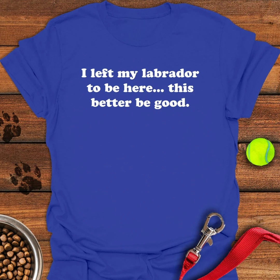 I Left My Labrador To Be Here T-Shirt Silly Dog Clothes Great Gifts For Dog Owners