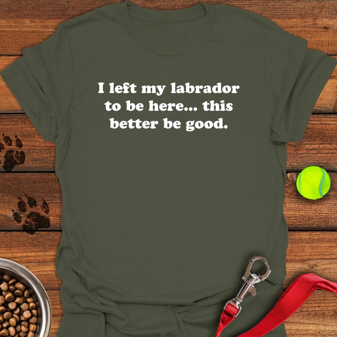 I Left My Labrador To Be Here T-Shirt Silly Dog Clothes Great Gifts For Dog Owners
