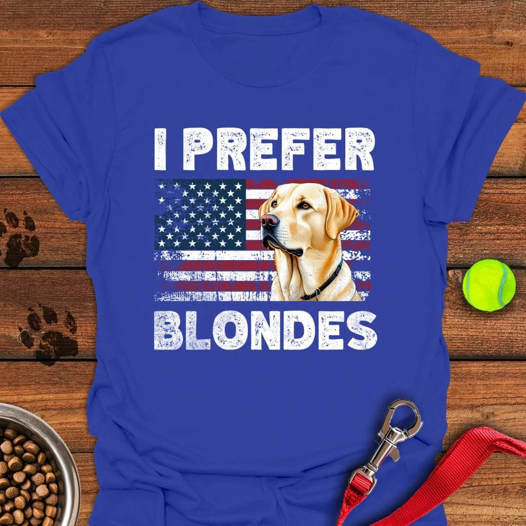 I Prefer Blondes Yellow Labrador T-Shirt Sassy Dog Clothes Dog Presents For Humans