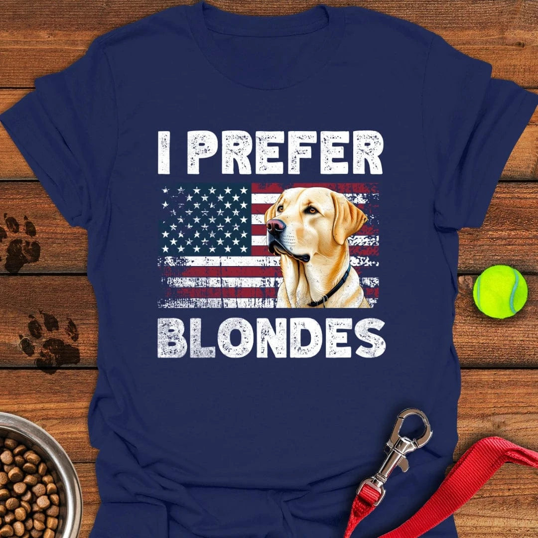 I Prefer Blondes Yellow Labrador T-Shirt Sassy Dog Clothes Dog Presents For Humans