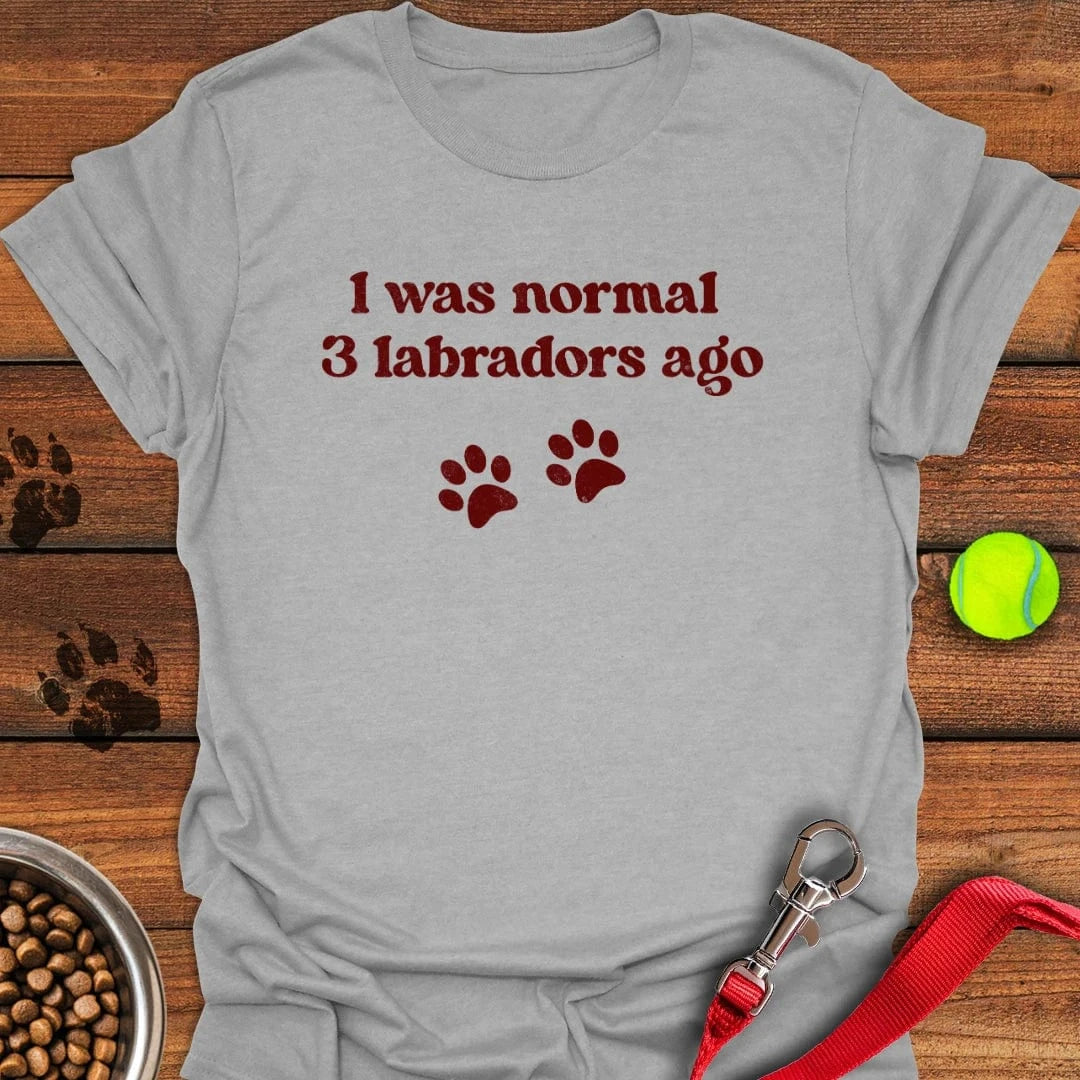 I Was Normal 3 Labradors Ago T-Shirt Smart Dog Clothes Gifts For People Who Love Dogs