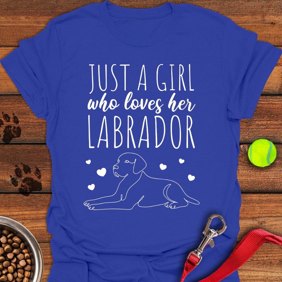 Just a Girl Who Loves Her Lab T-Shirt Sweet Dog Clothing Gifts For Dad Who Wants Nothing