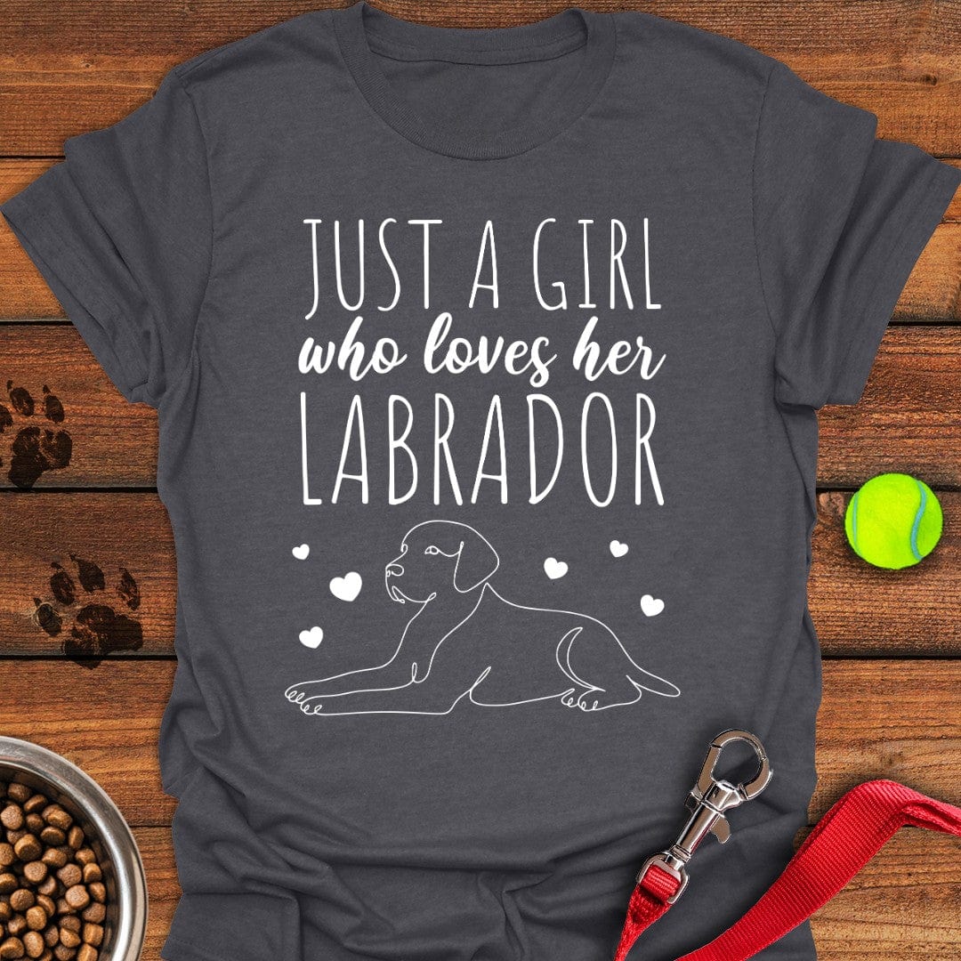 Just a Girl Who Loves Her Lab T-Shirt Sweet Dog Clothing Gifts For Dad Who Wants Nothing