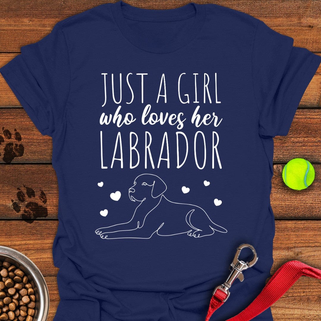 Just a Girl Who Loves Her Lab T-Shirt Sweet Dog Clothing Gifts For Dad Who Wants Nothing