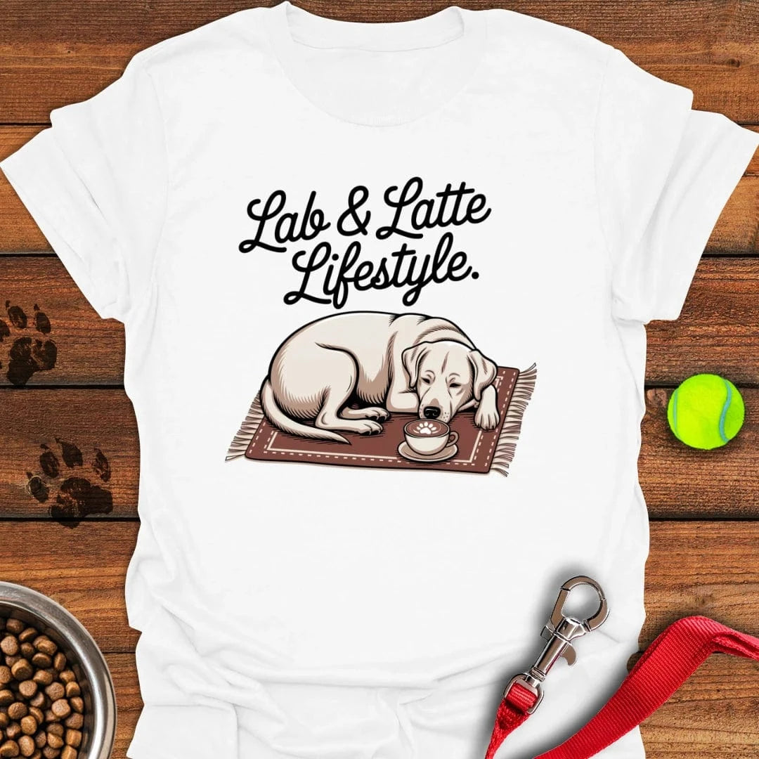 Lab & Latte Lifestyle T-Shirt Fluffy Dog Apparel Mothers Day Gift For Friends
