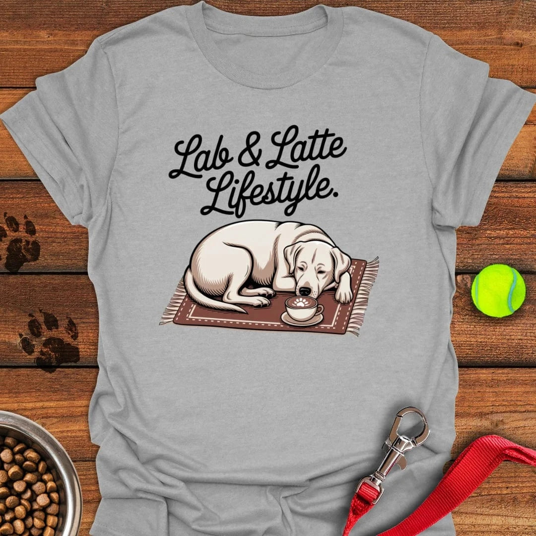 Lab & Latte Lifestyle T-Shirt Fluffy Dog Apparel Mothers Day Gift For Friends
