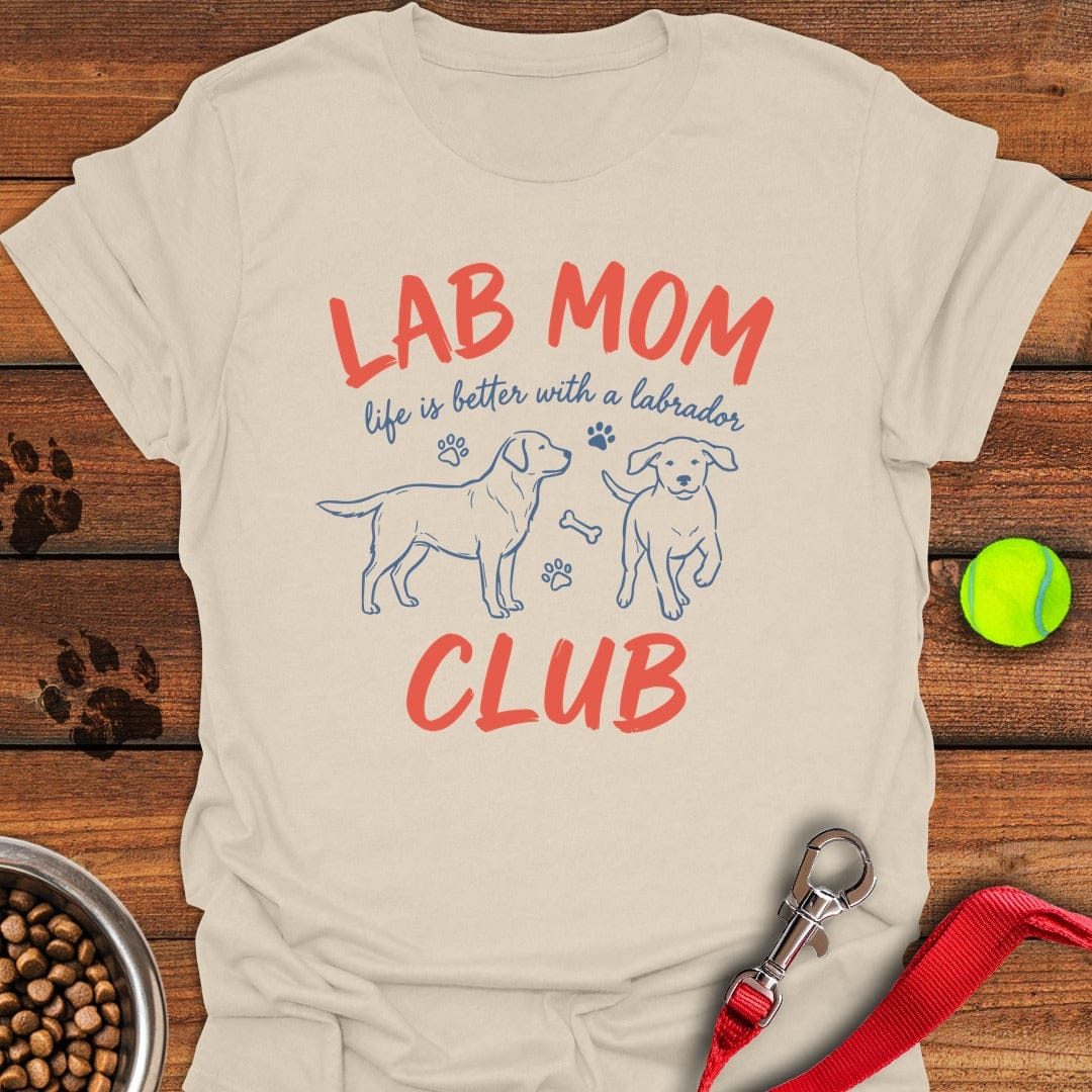 Lab Mom Club T-Shirt Happy Dog Apparel Creative Mother's Day Gifts