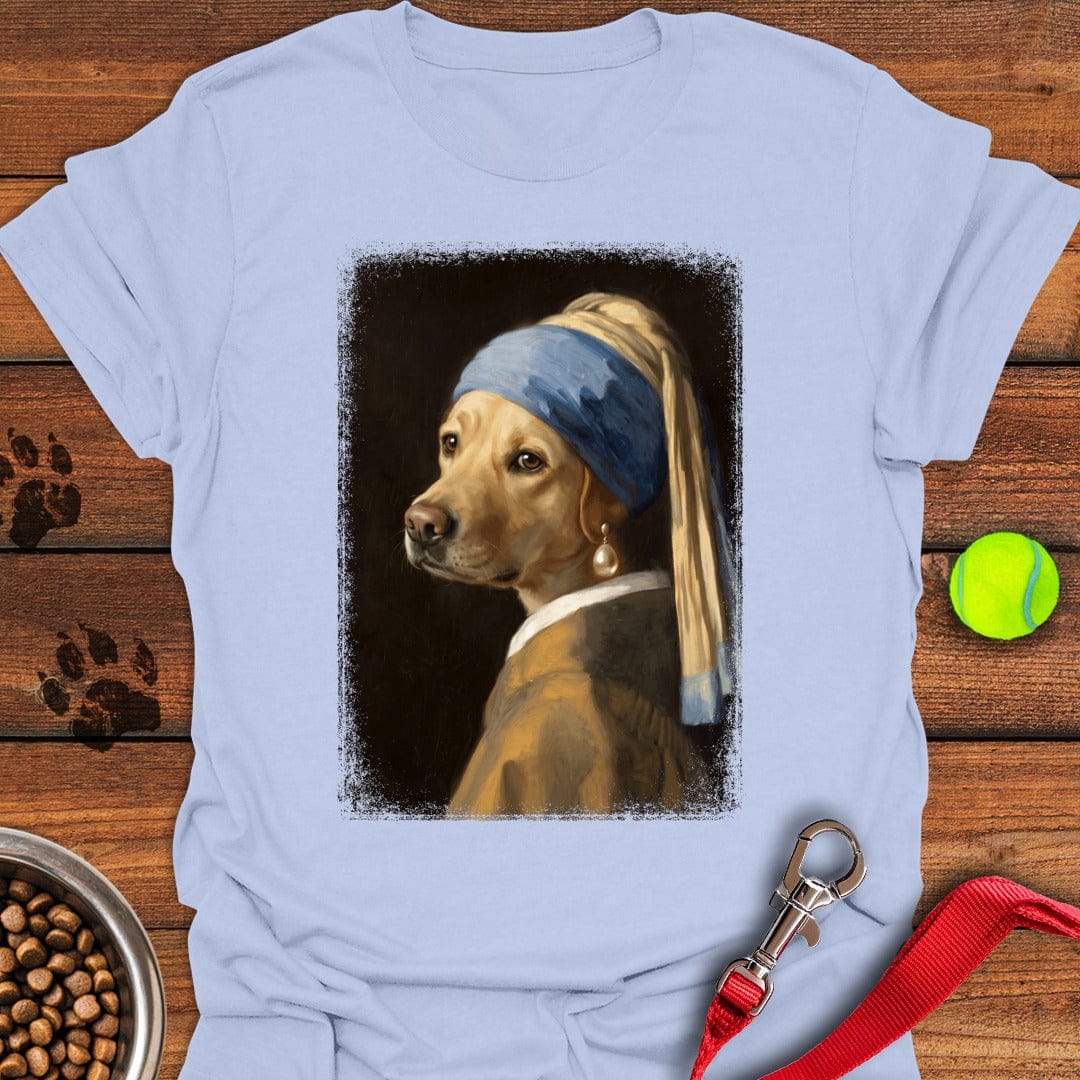 Lab With a Pearl Earring T-Shirt Fancy Dog Clothes Gifts For Dog Owners
