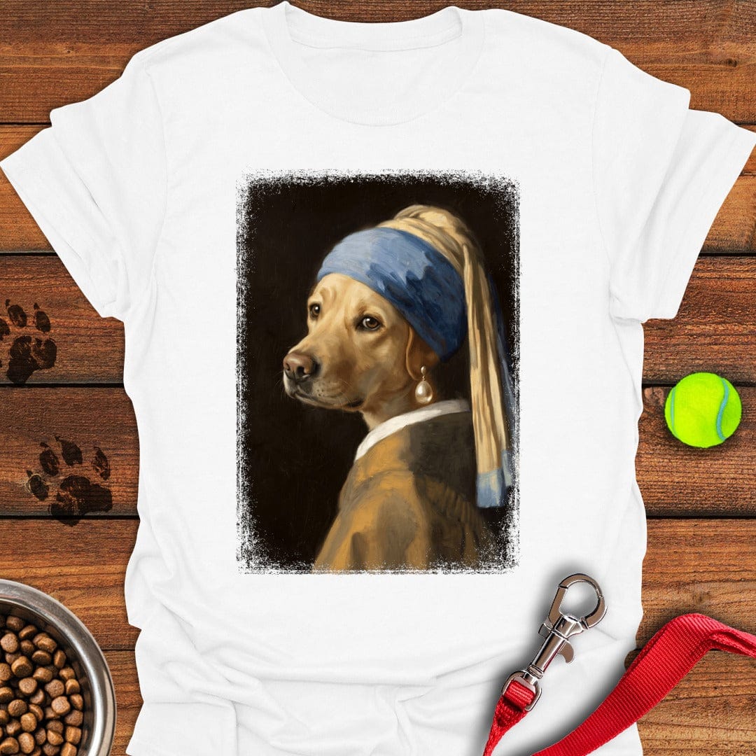 Lab With a Pearl Earring T-Shirt Fancy Dog Clothes Gifts For Dog Owners
