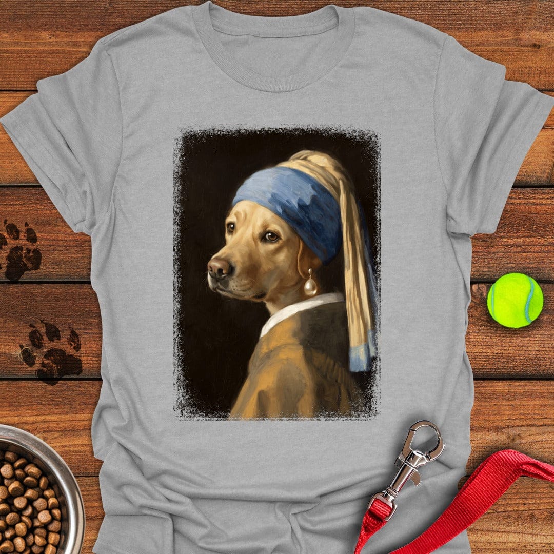 Lab With a Pearl Earring T-Shirt Fancy Dog Clothes Gifts For Dog Owners