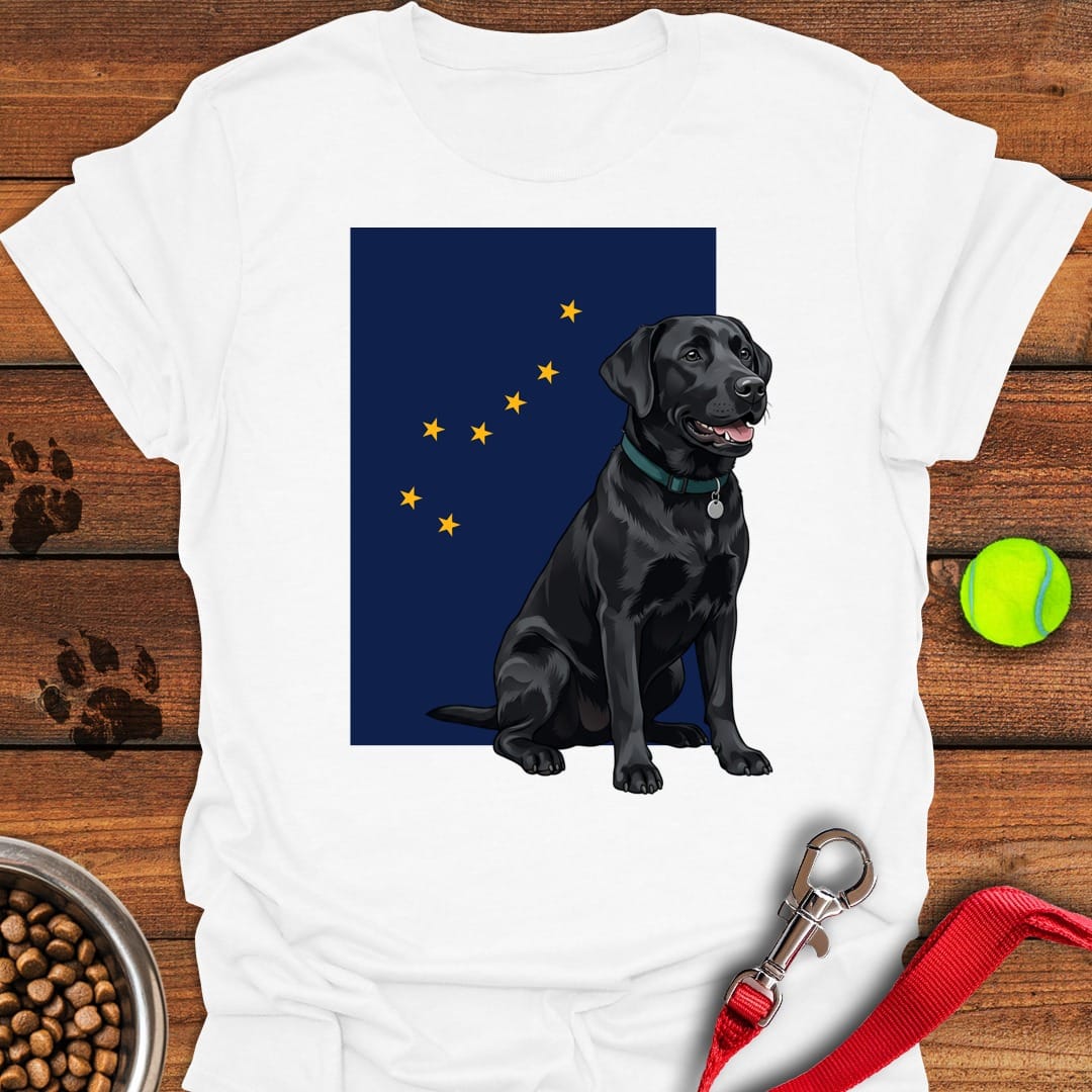 Labrador Alaska Flag T-Shirt Happy Dog Clothes Useful Gifts For Dad