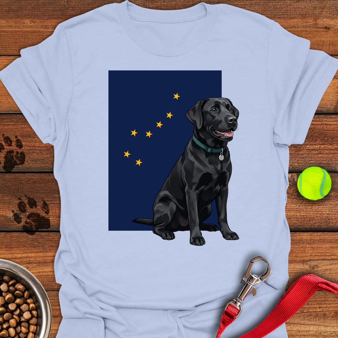 Labrador Alaska Flag T-Shirt Happy Dog Clothes Useful Gifts For Dad