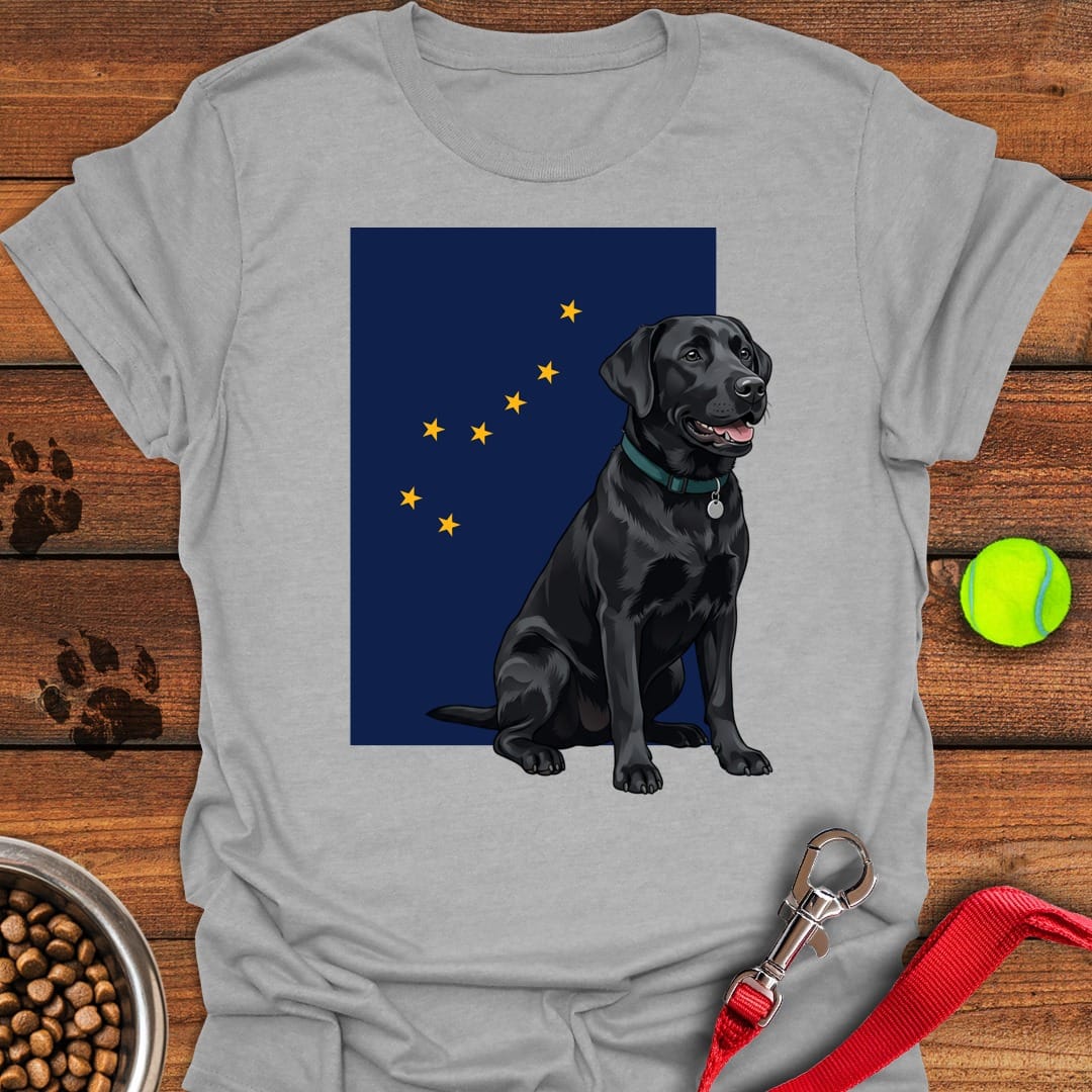Labrador Alaska Flag T-Shirt Happy Dog Clothes Useful Gifts For Dad