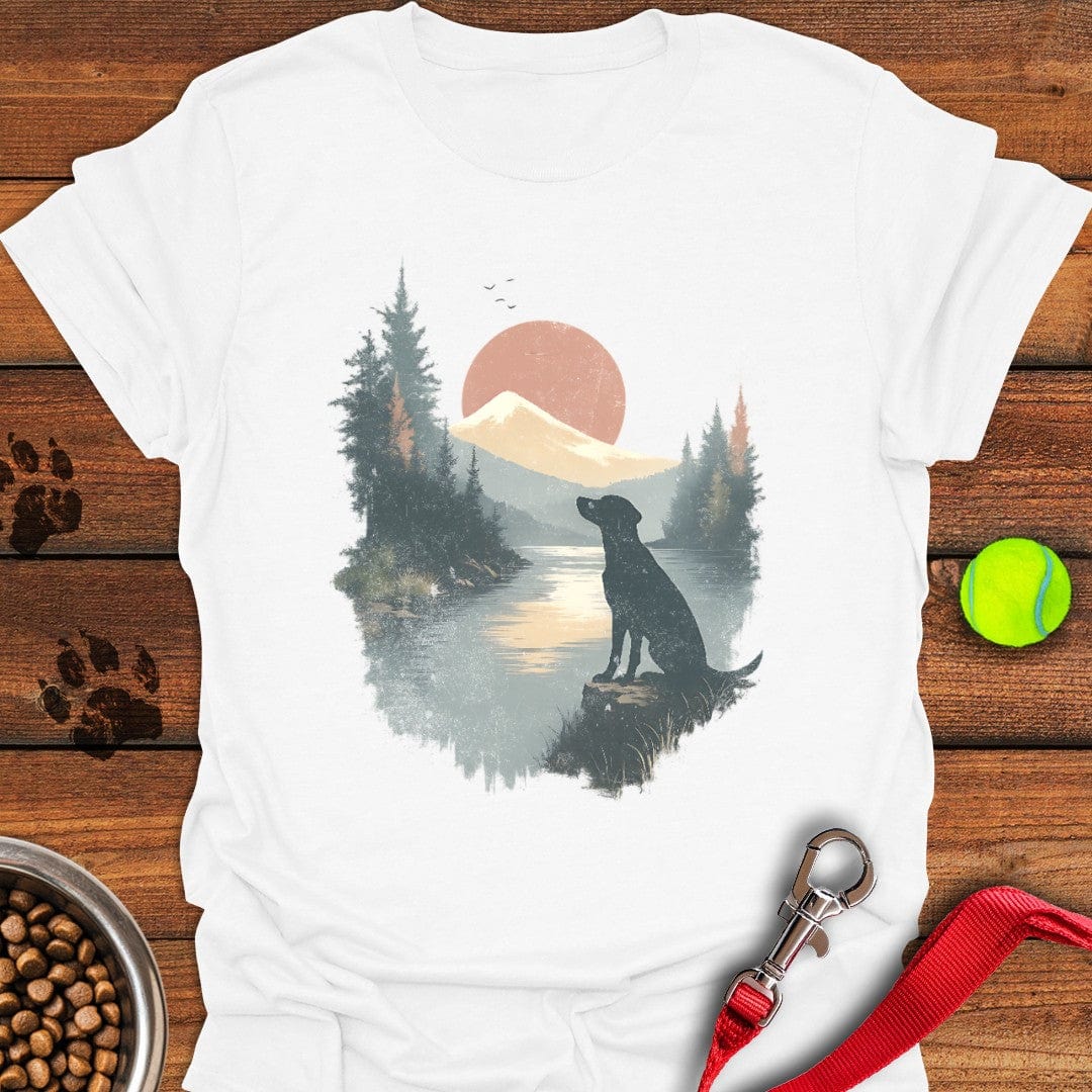 Labrador at the Lake T-Shirt Happy Dog Clothing Gifts For Someone Who Loves Dogs