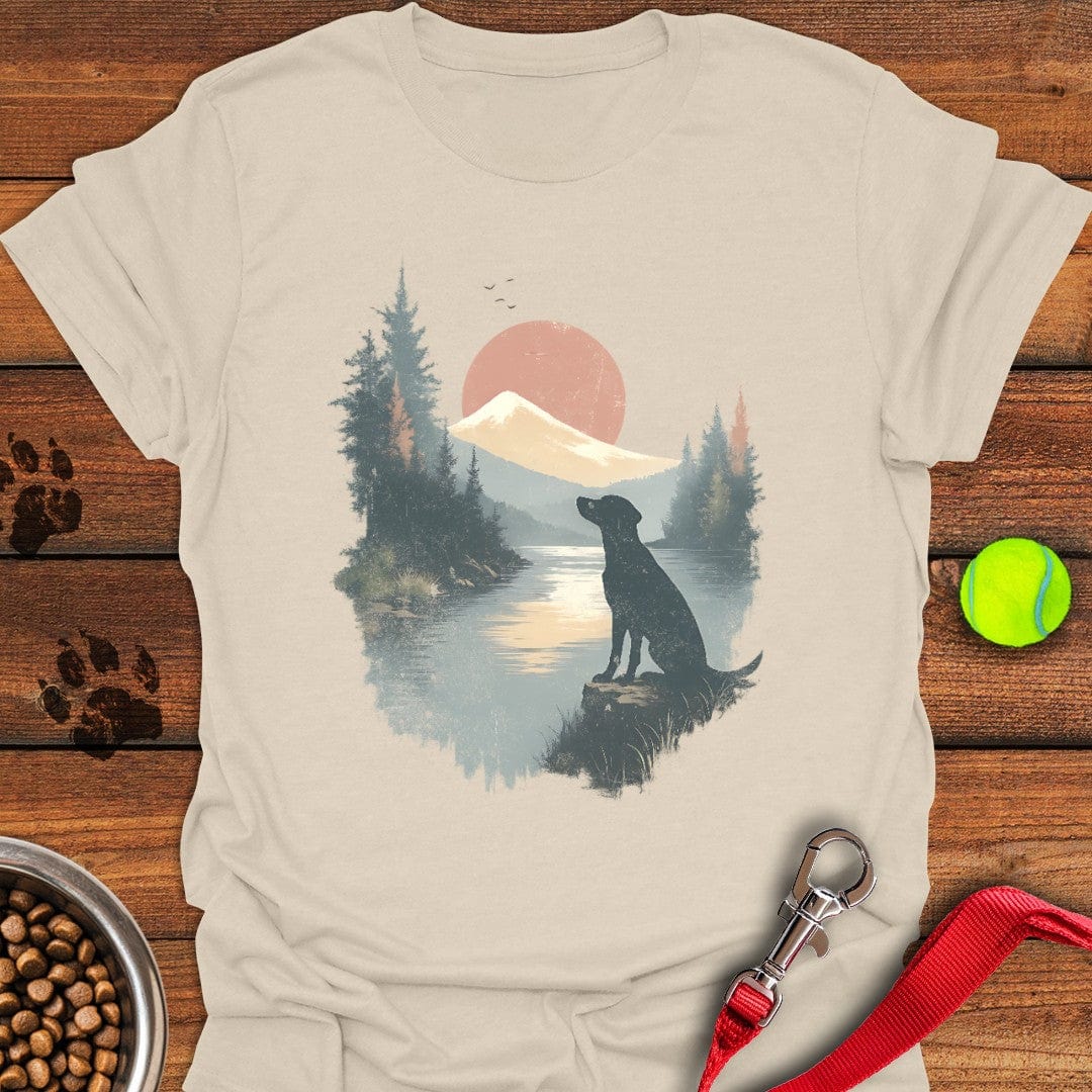 Labrador at the Lake T-Shirt Happy Dog Clothing Gifts For Someone Who Loves Dogs