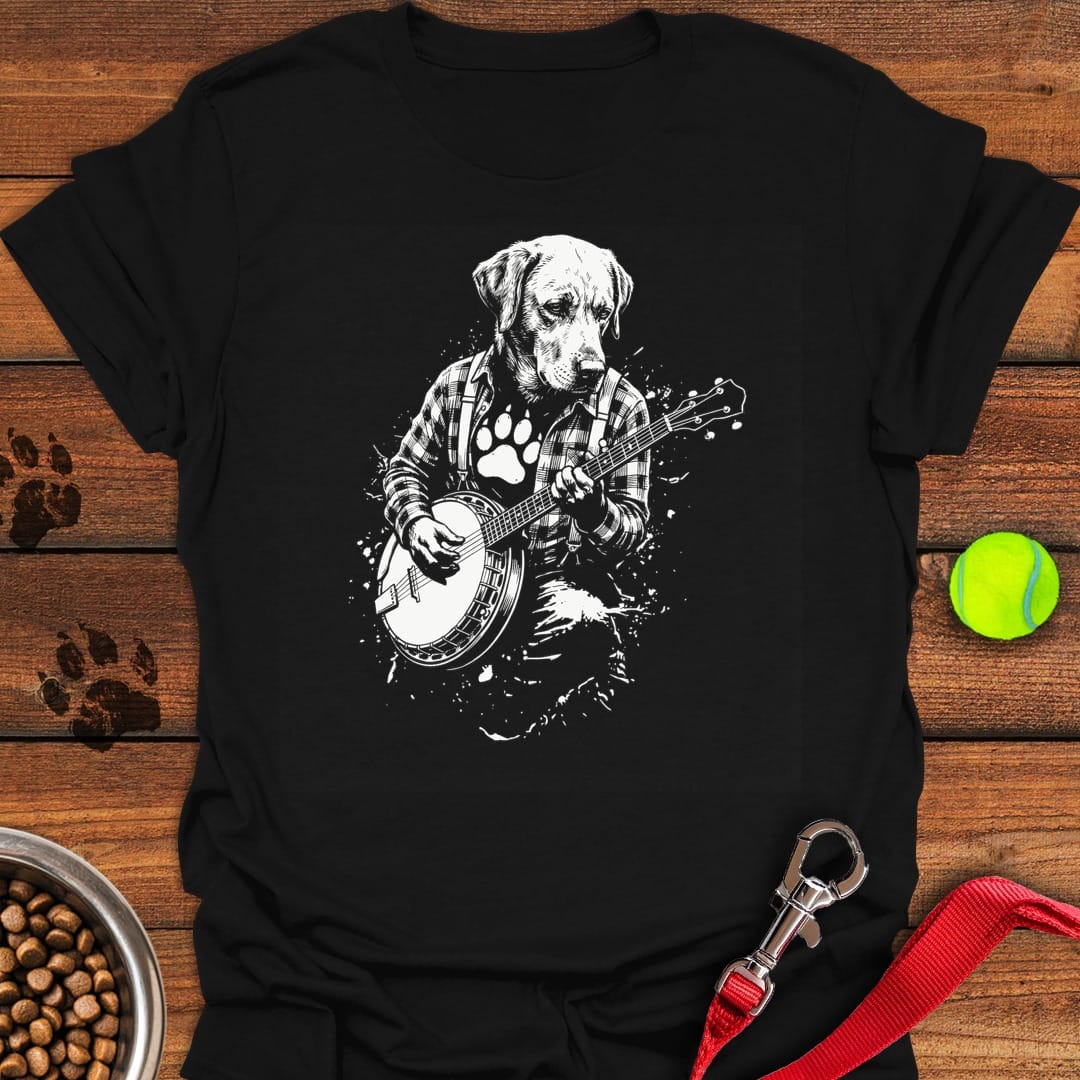 Labrador Banjo T-Shirt Funny Dog Clothes Father Daughter Gifts