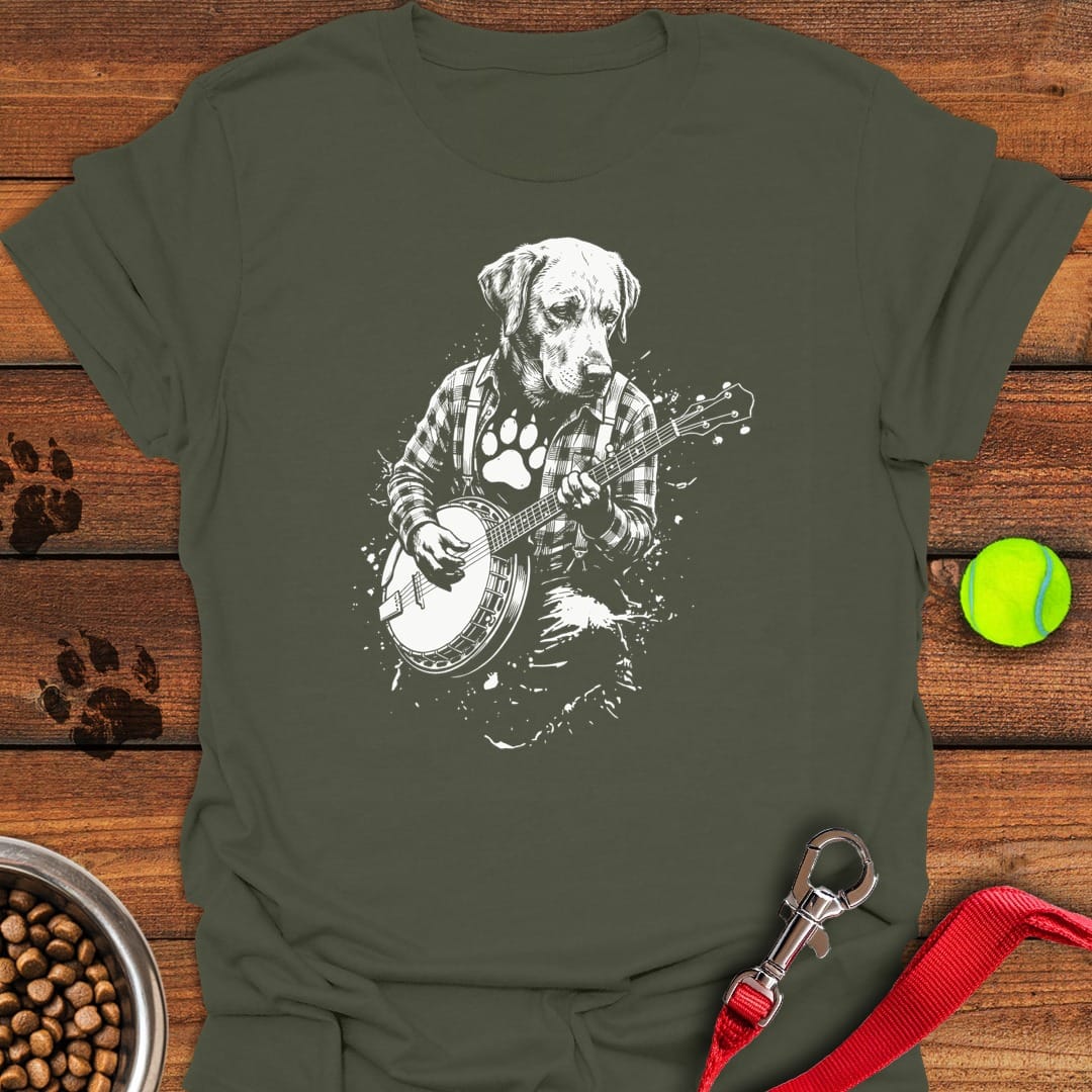 Labrador Banjo T-Shirt Funny Dog Clothes Father Daughter Gifts