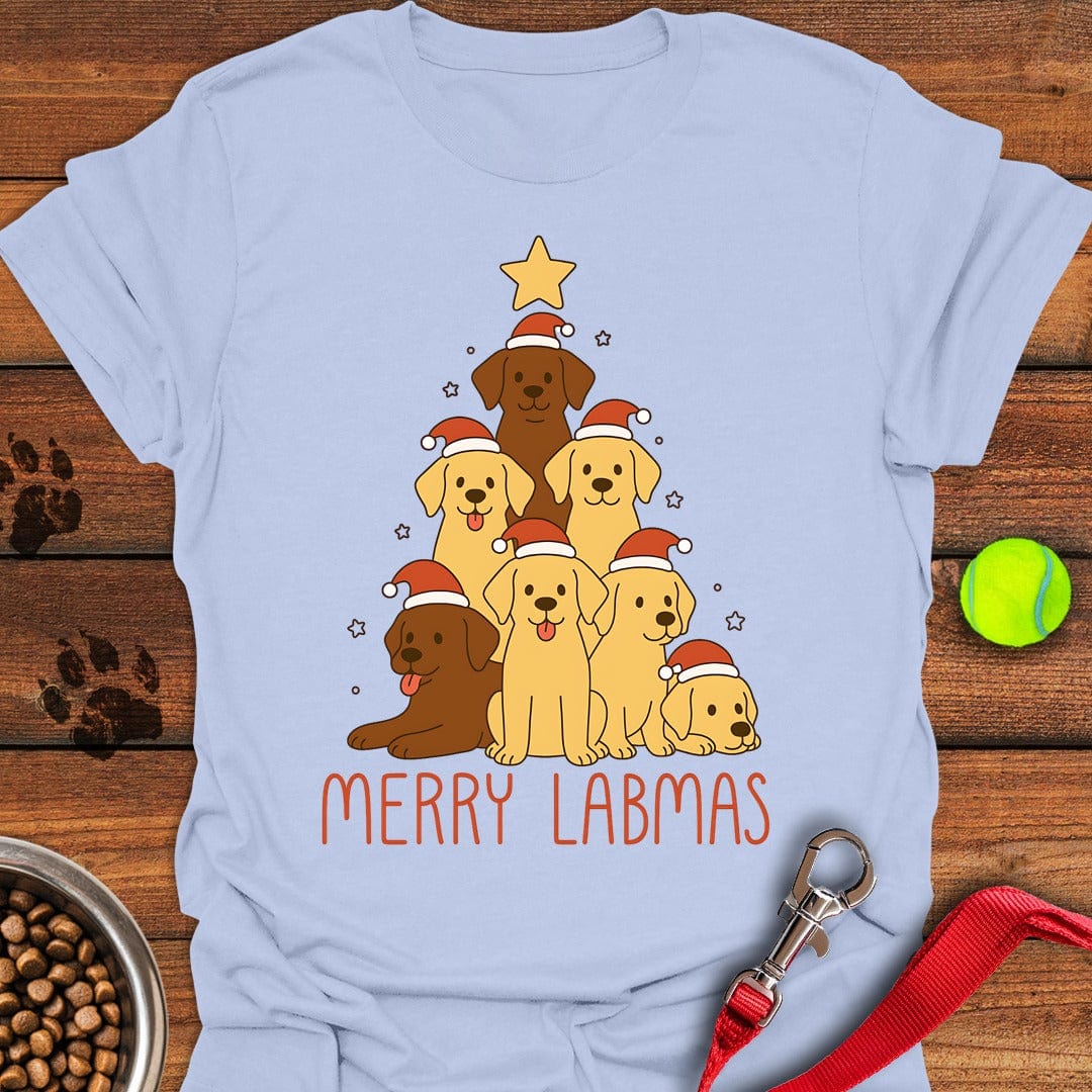 Labrador Christmas Tree T-Shirt Lucky Dog Clothing Presents For Dog Owners