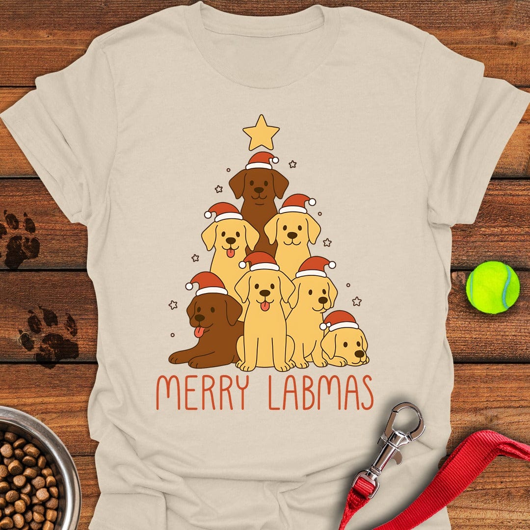 Labrador Christmas Tree T-Shirt Lucky Dog Clothing Presents For Dog Owners