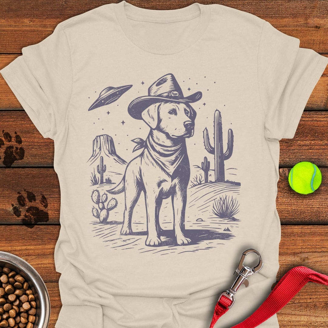 Labrador Cowboy UFO T-Shirt Stylish Dog Apparel Funny Dog Owner Presents