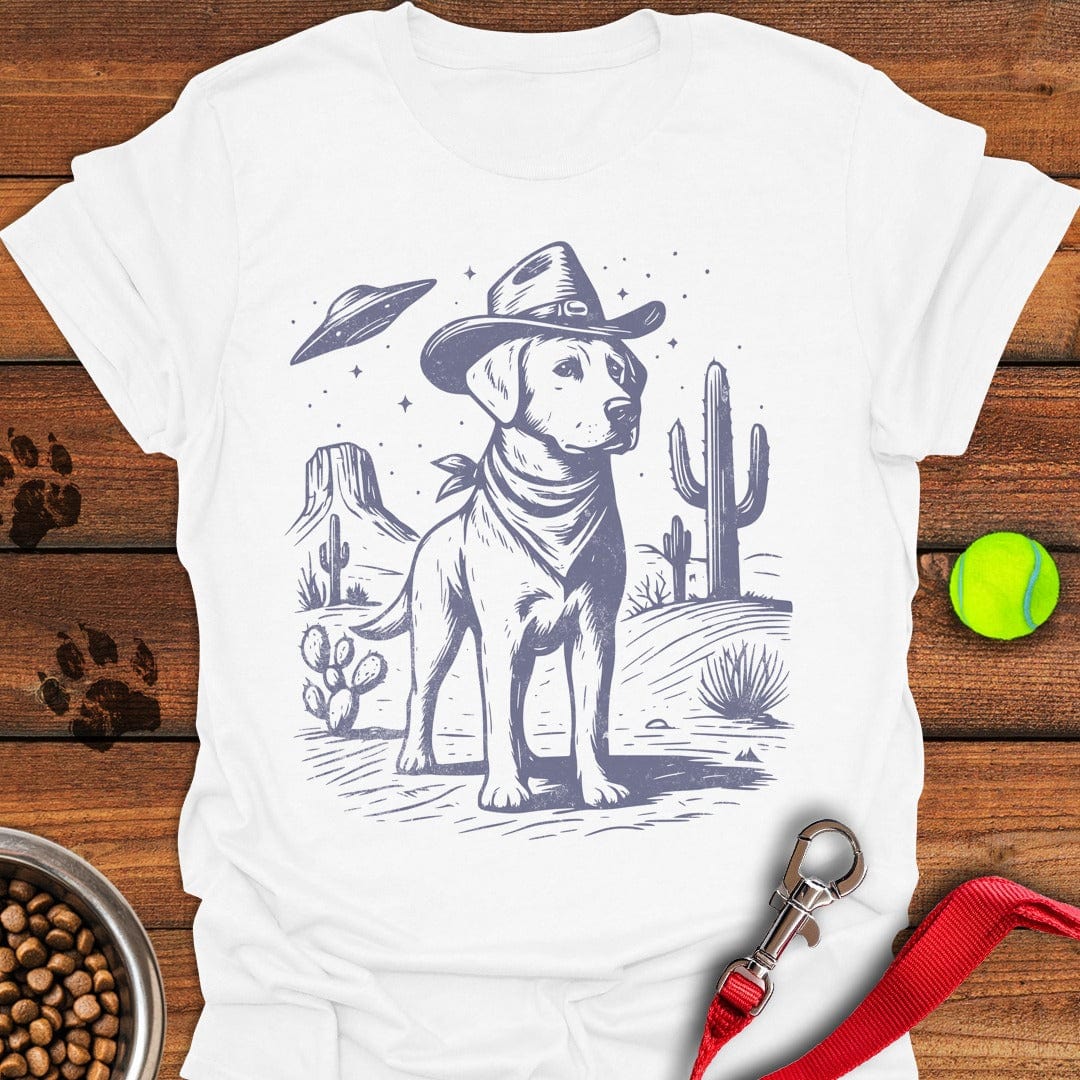Labrador Cowboy UFO T-Shirt Stylish Dog Apparel Funny Dog Owner Presents