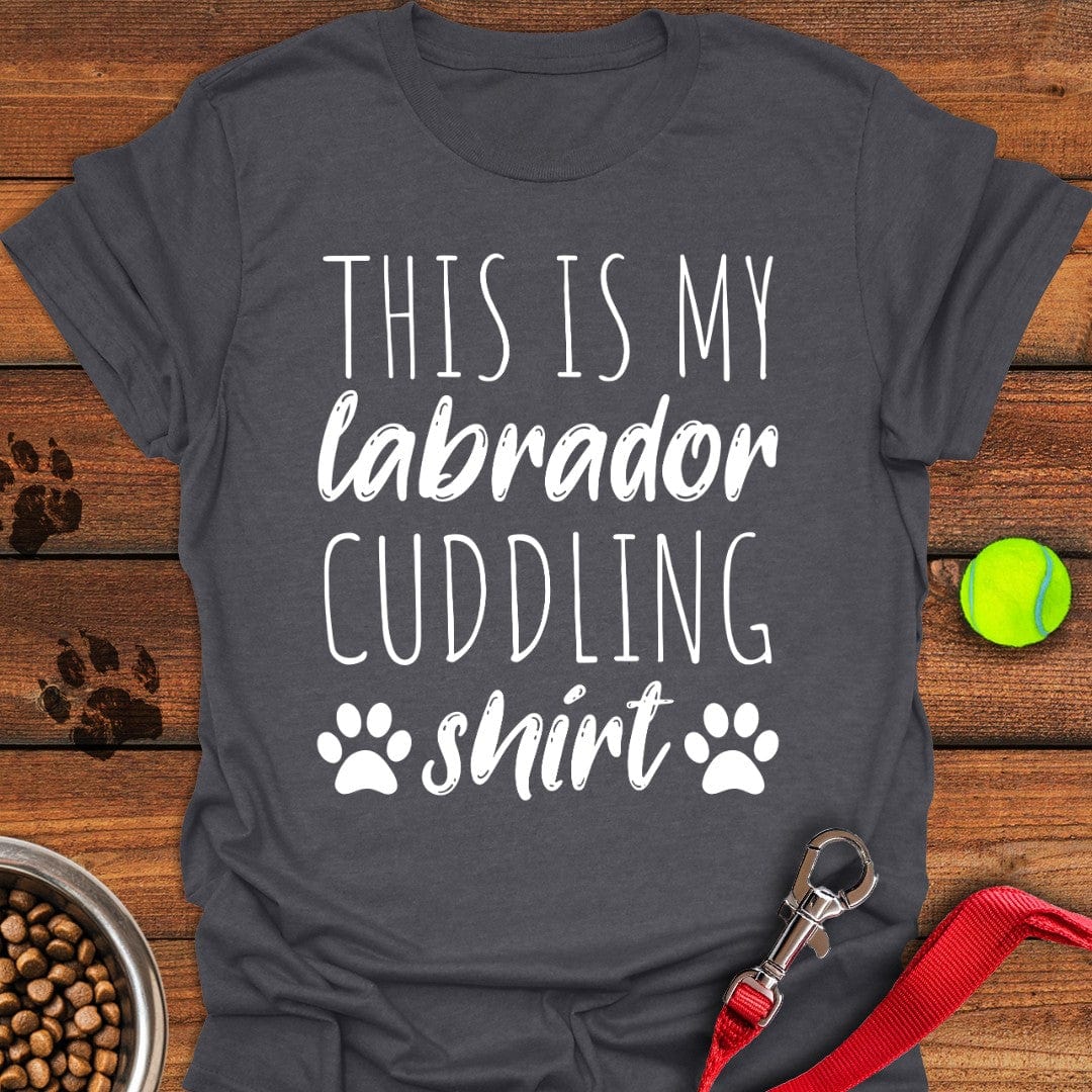 Labrador Cuddling T-Shirt Fluffy Dog Clothing Unique Presents For Dog Lovers