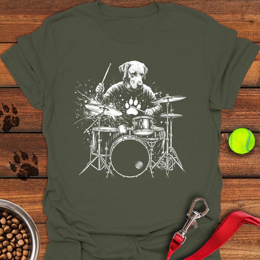 Labrador Drummer T-Shirt Brave Dog Clothing Dog Presents For Humans