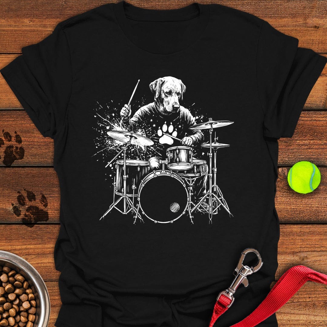 Labrador Drummer T-Shirt Brave Dog Clothing Dog Presents For Humans