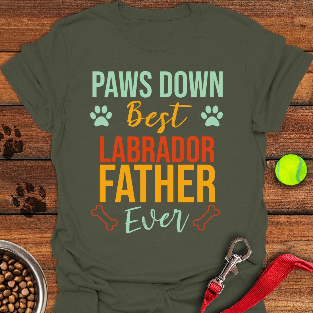 Labrador Father T-Shirt Tiny Dog Apparel Unique Dog Presents