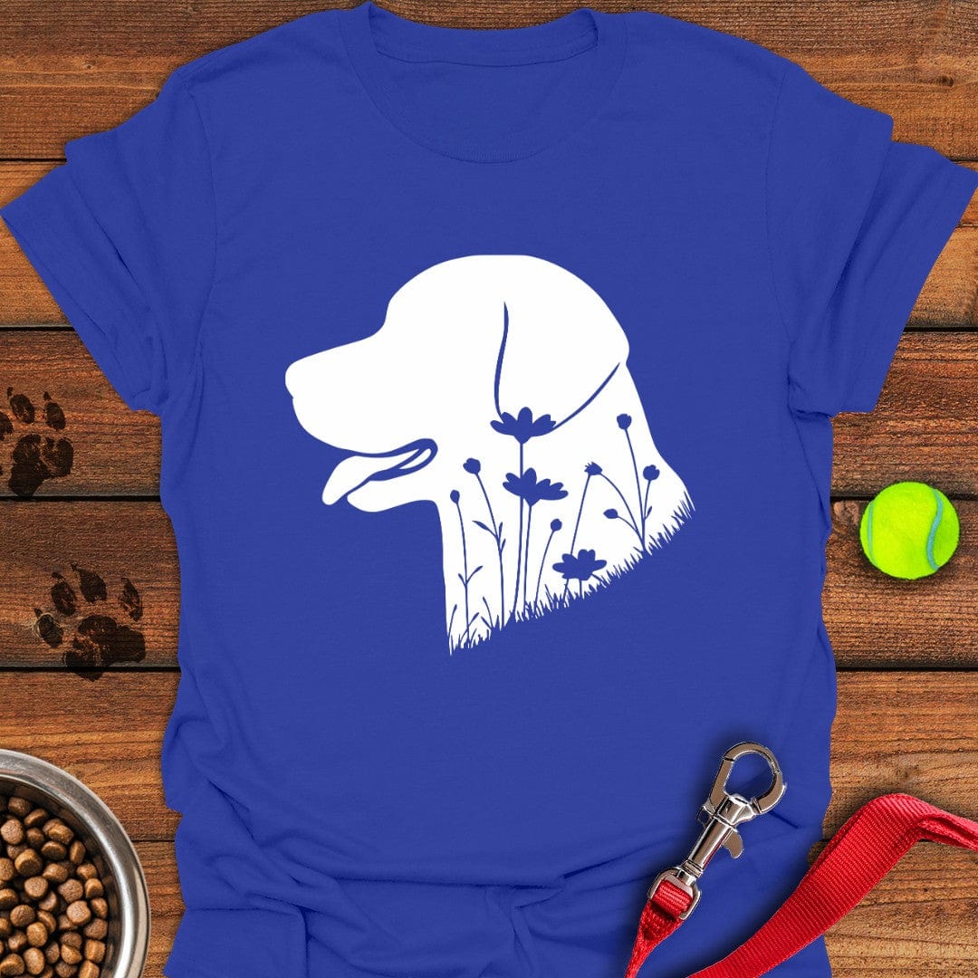 Labrador Flowers T-Shirt Shy Dog Apparel First Fathers Day Gift Ideas