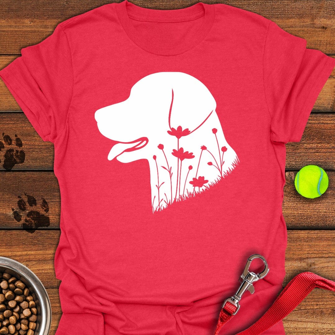 Labrador Flowers T-Shirt Shy Dog Apparel First Fathers Day Gift Ideas