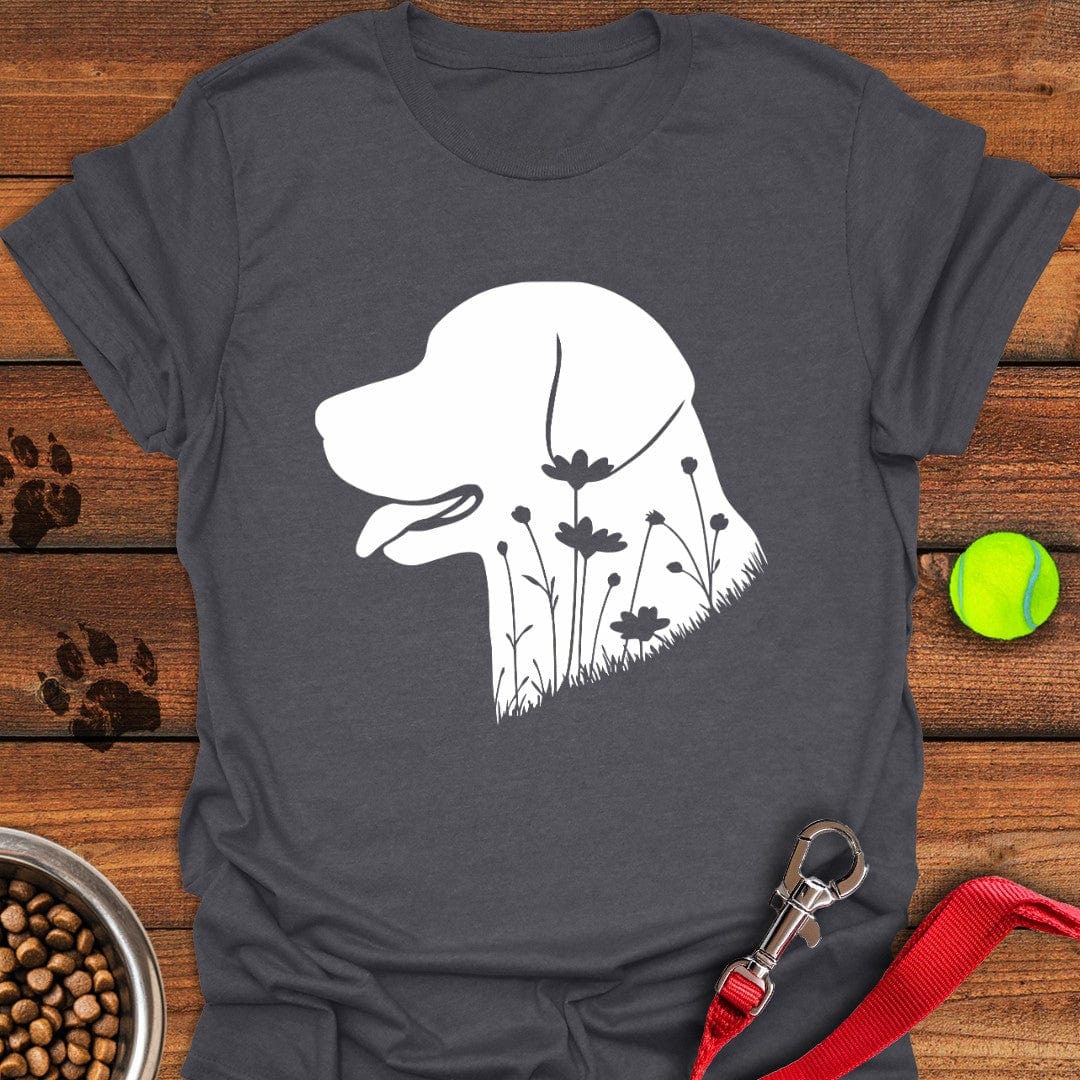 Labrador Flowers T-Shirt Shy Dog Apparel First Fathers Day Gift Ideas