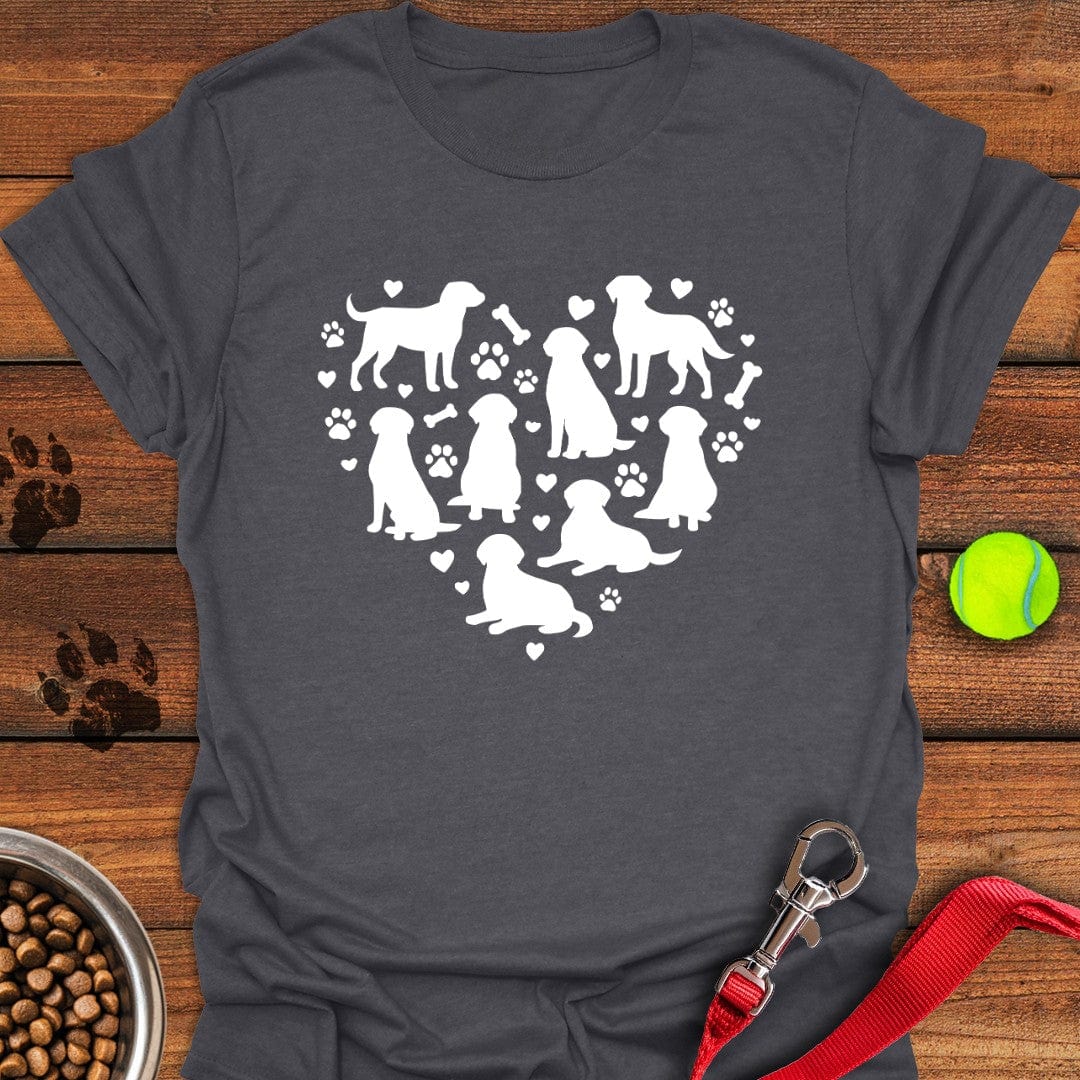 Labrador Heart T-Shirt Loyal Dog Clothing Dog Lovers Themed Gifts Items