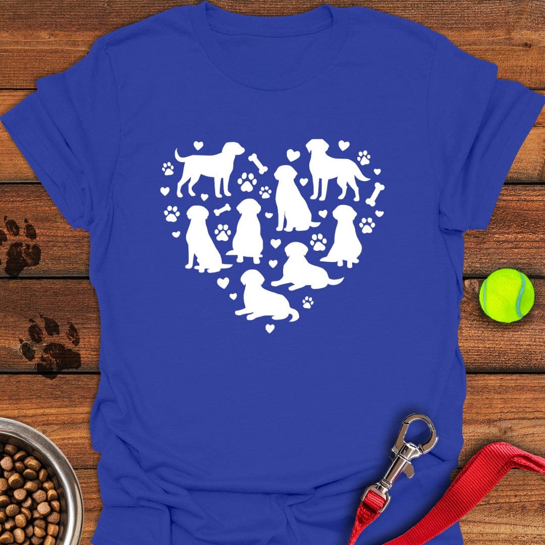 Labrador Heart T-Shirt Loyal Dog Clothing Dog Lovers Themed Gifts Items